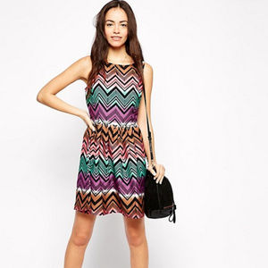 Patterned Flare Dresss